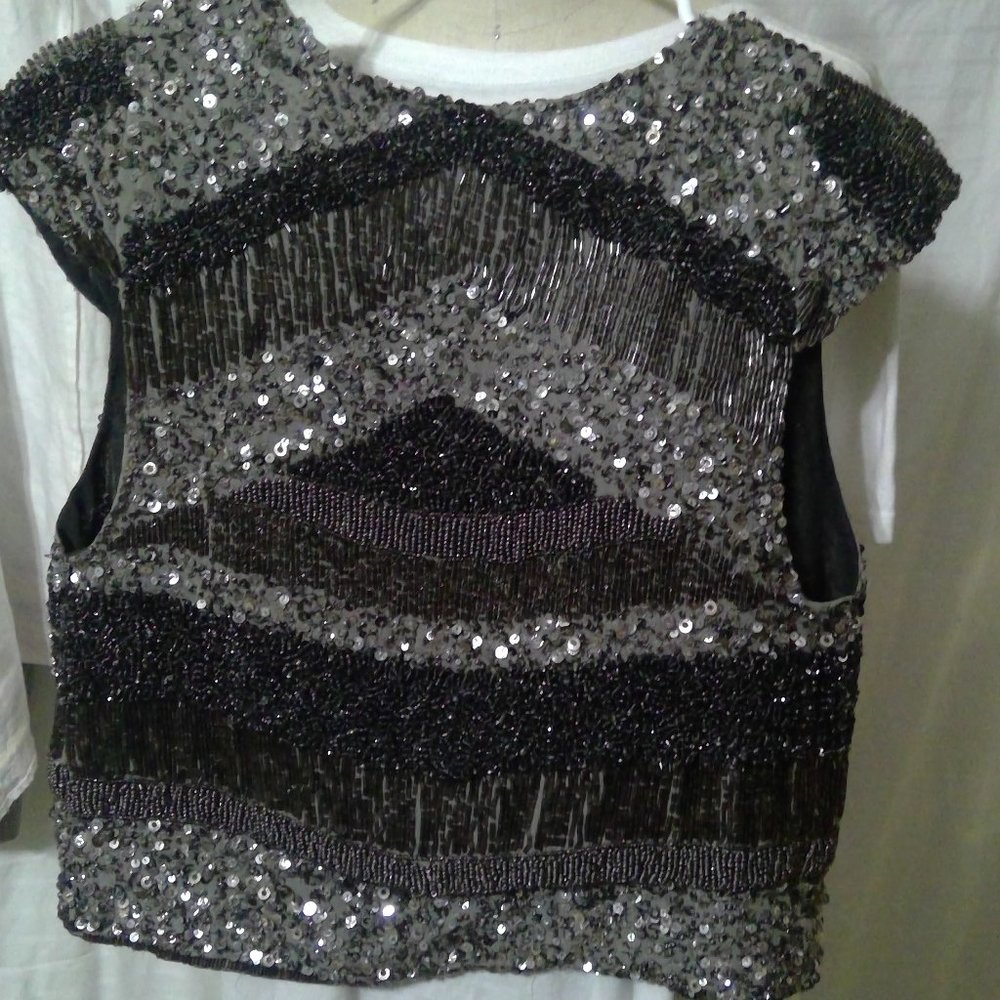 Zara Beaded and Sequined Vest Size S - Picture 4 of 6
